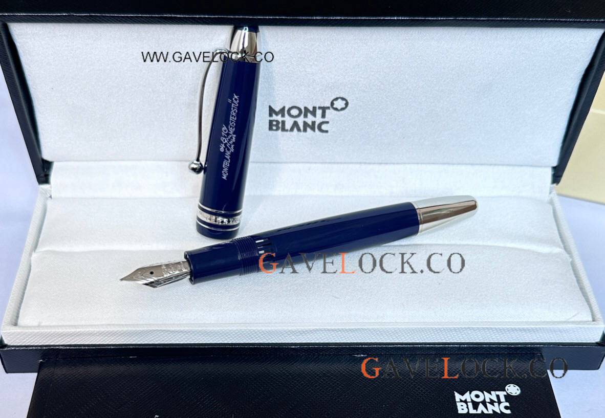 2024! AAA Grde MontBlanc Meisterstuck the Origin Collection Fountain - Blue Silver